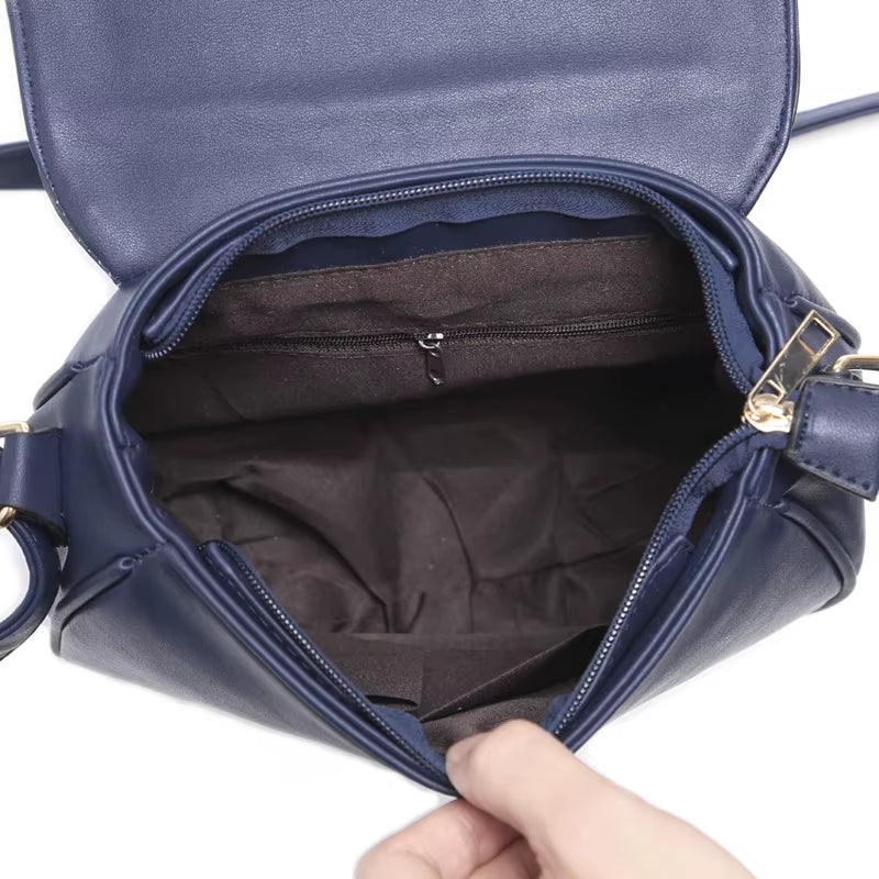Vintage Crossbody Bag Pu Leather Women Shoulder Bag Floral Embossed Rivet Messenger Bag for Girls Small Handbag