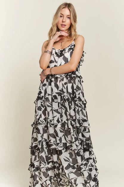 ADORA Ruffled Tiered Scoop Neck Cami Dress