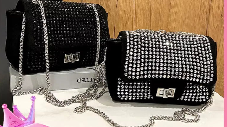 Fashion Women Crossbody Bag Rhinestone Messenger Bag for Shopping Travel Leisure Glitter Chain Casual Ladies Bags Handbags