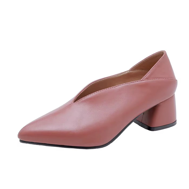 High Heels Women Pumps Fashion Square High Heels Mules Shoes Pointed Toe Office Ladies Shoes Spring New Large Size 33-46