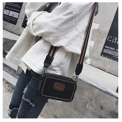 Vintage Printing Wide Strap Crossbody Bags Women Designer Luxury Pu Leather Lady Shoulder Messenger Bag Small Flap Square Female